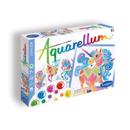 Оцветяване с акварелни бои еднорози