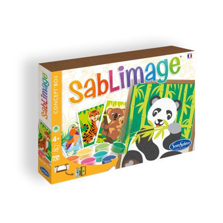 Оцвети с цветен пясък екзотични животни