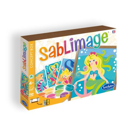 Оцвети с цветен пясък русалки