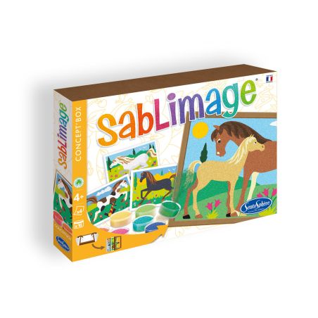 Оцвети с цветен пясък коне