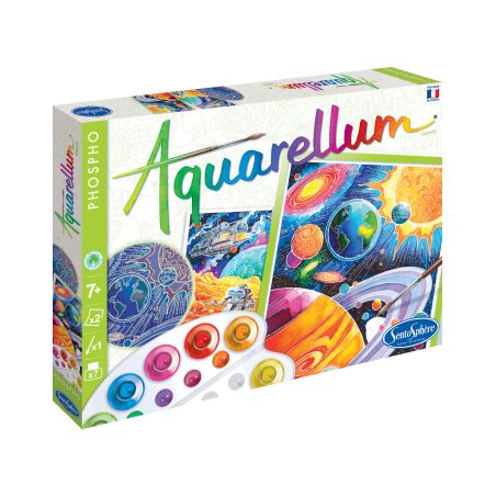 Оцветяване с акварелни фосфорни бои космос