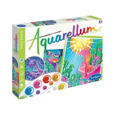 Оцветяване с акварелни фосфорни бои еднорози