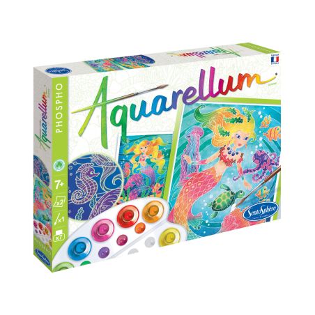 Оцветяване с акварелни фосфорни бои русалки