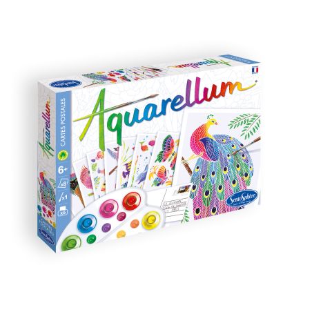 Оцветяване с акварелни бои пощенски картички животни