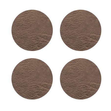 Кръгли подложки за чаши 4бр - кафяво