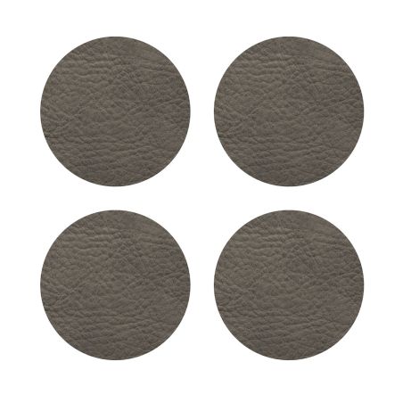 Кръгли подложки за чаши 4бр - тъмно сиво