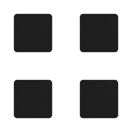 Квадратни подложки за чаши 4бр - черно