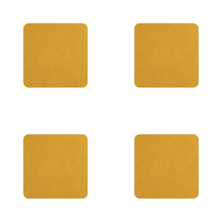 Квадратни подложки за чаши 4бр - кехлибар