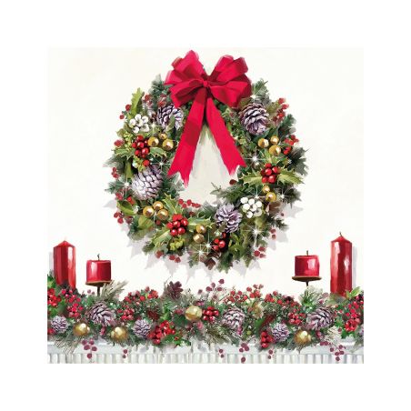 Салфетка 25см 25см 20бр Bow on wreath