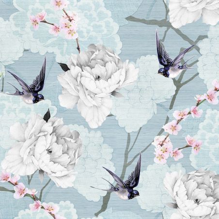 Салфетка 33см 33см 20бр Oriental flowers синьо