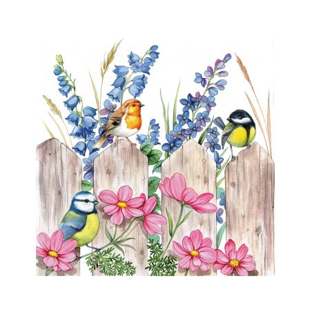 Салфетка 25см 25см 20бр Birds on fence
