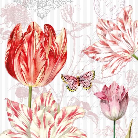 Салфетка 33см 33см 20бр Tulips postcards