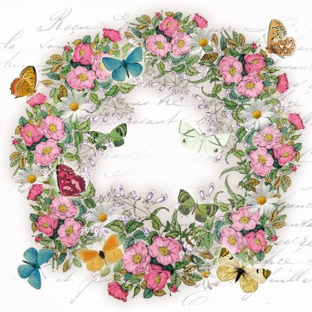 Салфетка 33см 33см 20бр Wreath of flowers