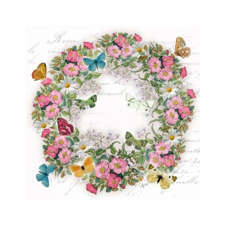 Салфетка 25см 25см 20бр Wreath of flowers