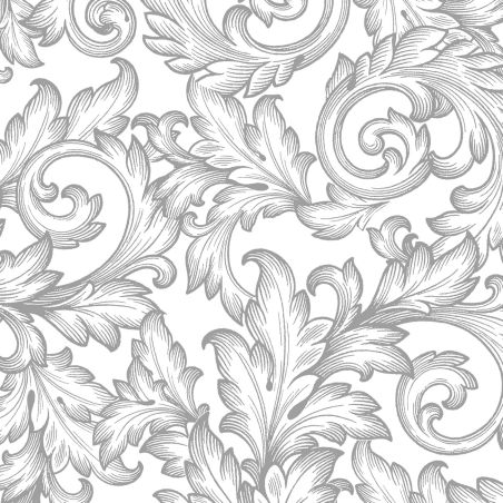 Салфетка 33см 33см 20бр Baroque сребро бяло