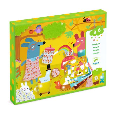 Колажи с цветни стикери смешни животни