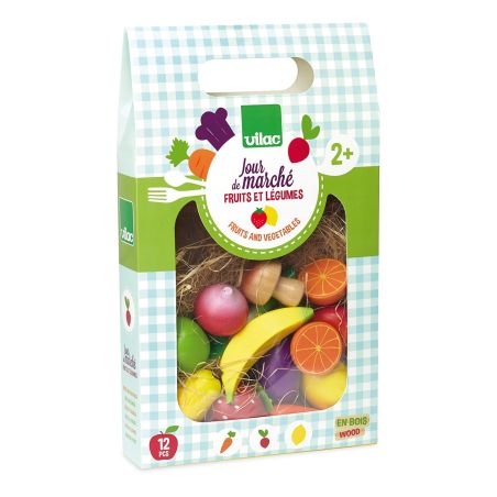 Играчка комплект зеленчуци и плодове дърво