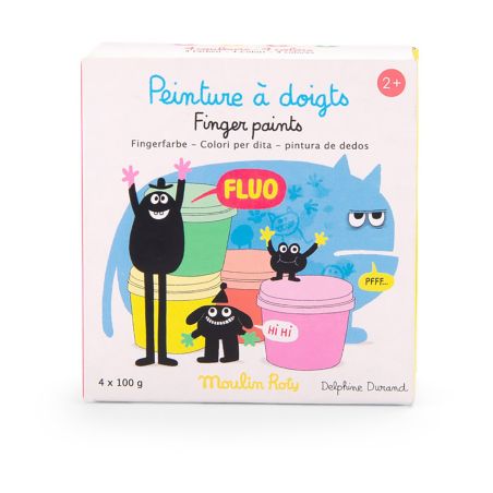 Флуоресцентна боя за оцветяване с пръсти 4 цвята