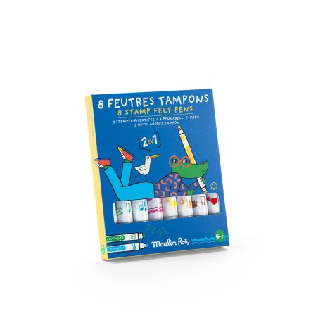 Флумастери с печати 2в1 8 цвята