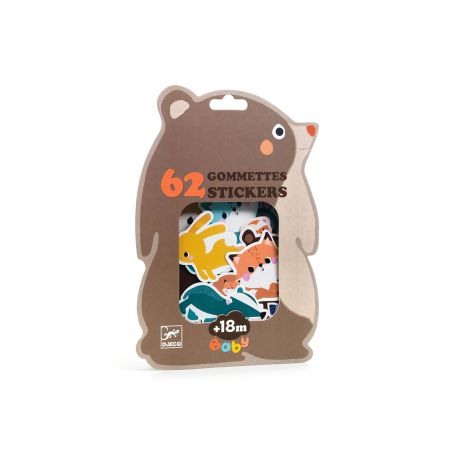 Меки стикери горски животни 62бр.