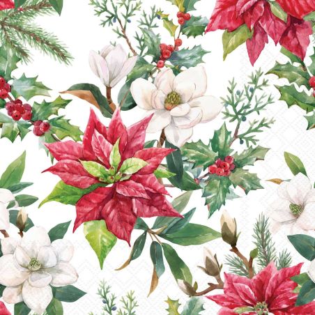 Салфетка 33см 33см 20бр Christmas florals