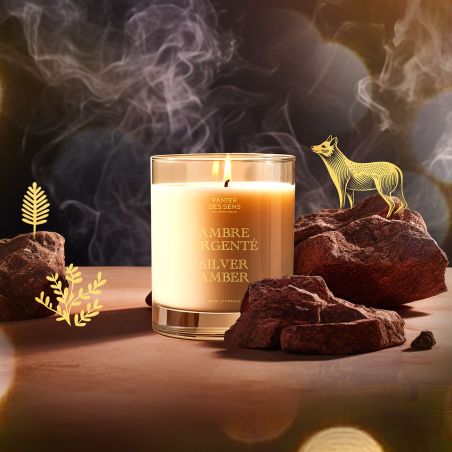 Ароматна свещ 180гр. сребрист кехлибар