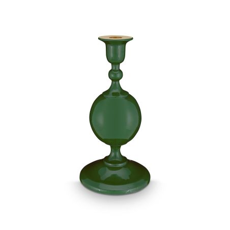 Свещник 24см - тъмно зелено