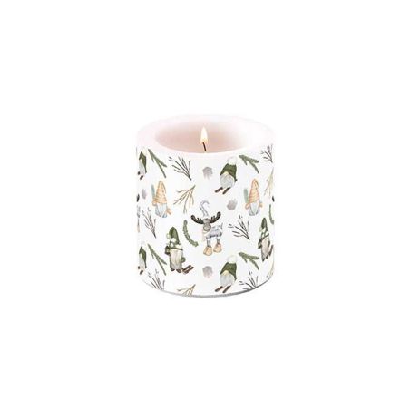 Свещ 9см FOREST GNOMES WHITE