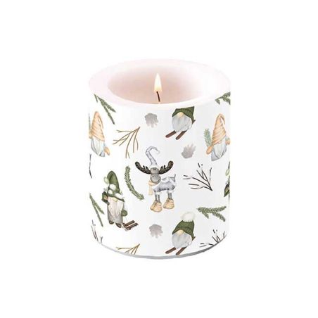 Свещ 10см FOREST GNOMES WHITE