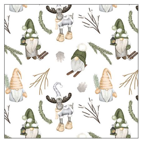 Салфетка 33см 33см 20бр FOREST GNOMES WHITE