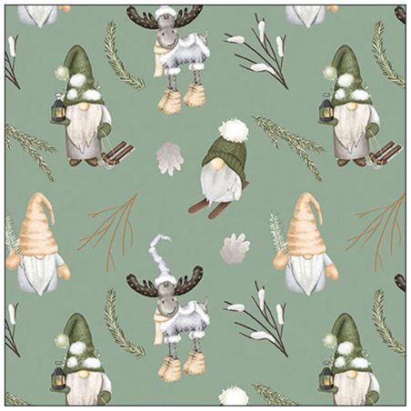 Салфетка 33см 33см 20бр FOREST GNOMES SAGE