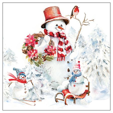 Салфетка 33см 33см 20бр SPORTY SNOWMEN