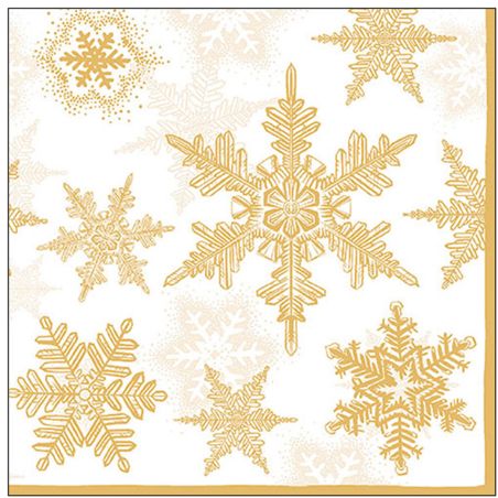 Салфетка 33см 33см 20бр SNOW CRYSTALS WHITE/GOLD