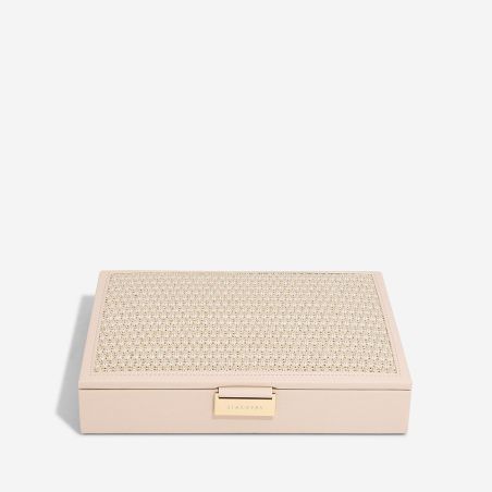 Кутия за бижута с капак Raffia - светло розово