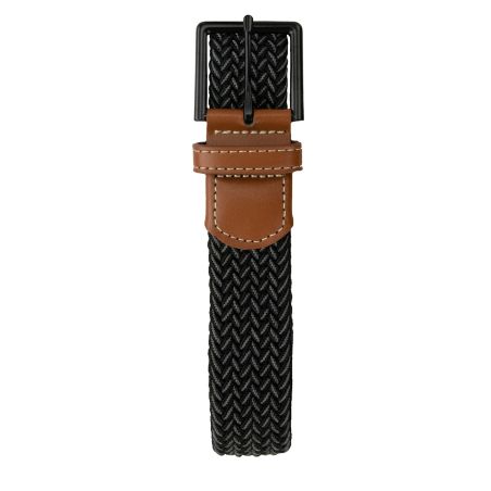 Плетен колан - черно/бяло