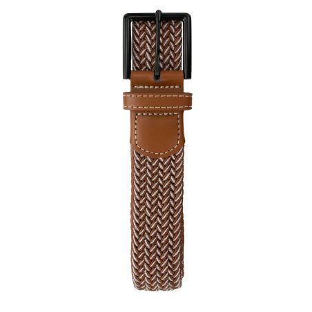 Плетен колан - кафяво/бяло