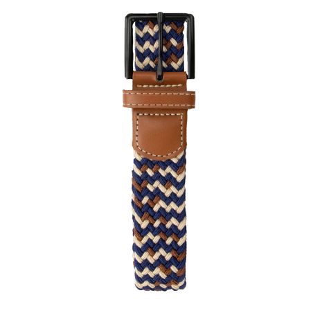 Плетен колан - кафяво/бежово/синьо