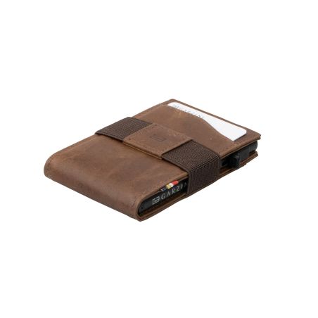 Портфейл за карти с прозрачен джоб за лична карта - кафяво