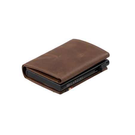 Портфейл Trifold с джоб за монети и 10 карти - кафяво