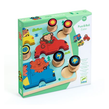 Пъзел и играчка дърво колички