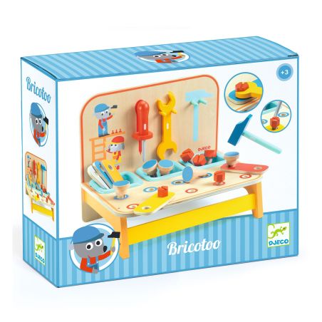 Играчка дървена маса с инструменти