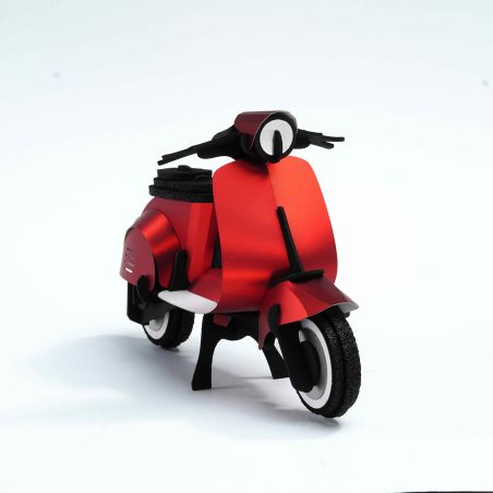 3d модел за сглобяване винтидж скутер - червено