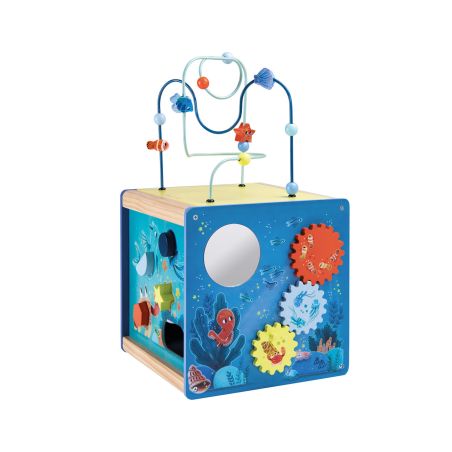 Детски дървен куб с активности