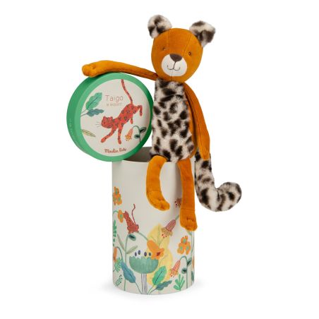 Мека играчка леопард в кутия