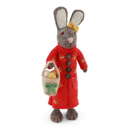 Зайче момиче с палто и кошница 27см Gry&Sif