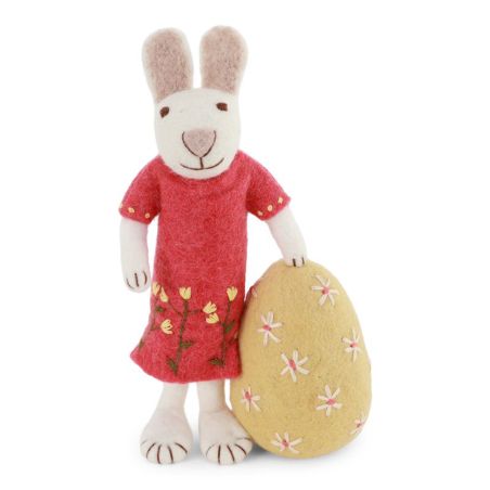Зайче момиче с розова рокля 27см Gry&Sif
