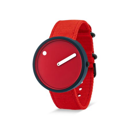 Часовник PICTO Ocean Ghost Net 40 mm - червено