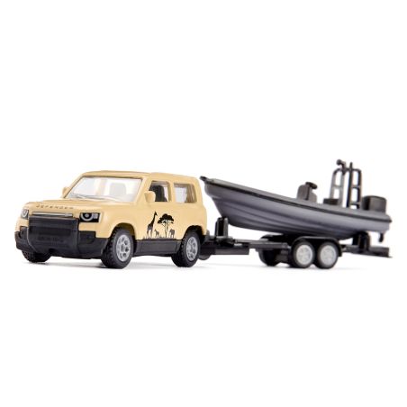 Играчка Land Rover Defender "Safari" с теглич и лодка