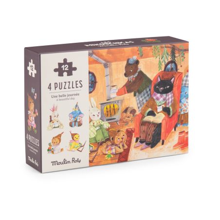 Мини пъзели 4 бр. Les Minouchkas Moulin Roty