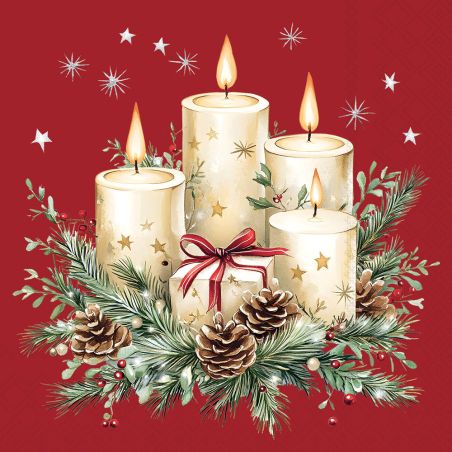 Салфетка 33см 33см 20бр CANDLES AND GIFT RED Ambiente